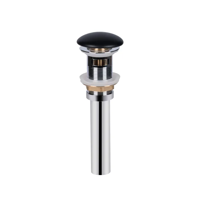 Донний клапан для раковини Qtap PU03O 70х70х227.5 Matt black з переливом Донний клапан для раковини Qtap PU03O 70х70х227.5 Matt black з переливом