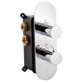 Змішувач для душу Qtap Votice термостатичний прихованого монтажу на два споживача QTVOT65T105OGC Chrome Змішувач для душу Qtap Votice термостатичний прихованого монтажу на два споживача QTVOT65T105OGC Chrome