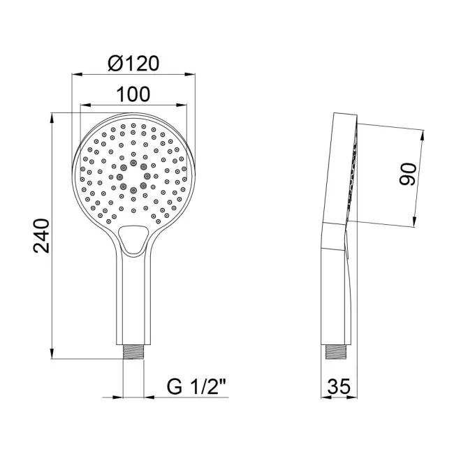 Лійка для ручного душу Qtap Rucni 120 мм округла QTRUCA120O3KBB Black Matt 2 Лійка для ручного душу Qtap Rucni 120 мм округла QTRUCA120O3KBB Black Matt 2