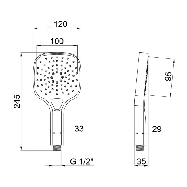 Лійка для ручного душу Qtap Rucni 120 мм округла QTRUCA121N3KCW Chrome 2 Лійка для ручного душу Qtap Rucni 120 мм округла QTRUCA121N3KCW Chrome 2