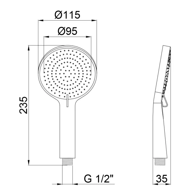 Лійка для ручного душу Qtap Rucni 115 мм округла QTRUCA116O3PCW Chrome 2 Лійка для ручного душу Qtap Rucni 115 мм округла QTRUCA116O3PCW Chrome 2
