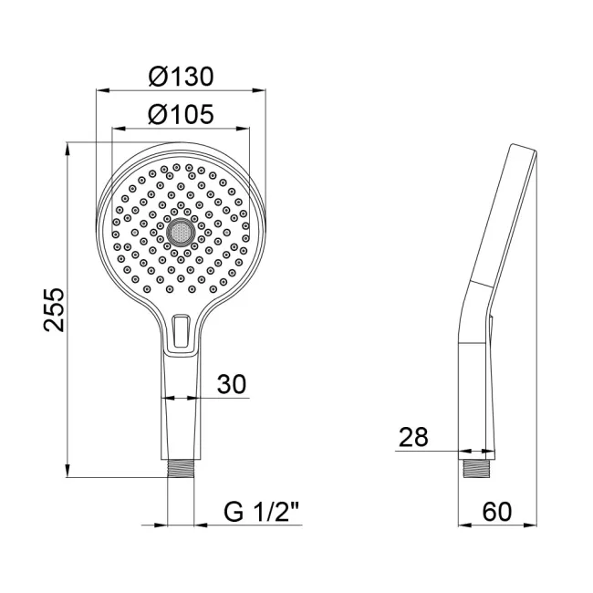 Лійка для ручного душу Qtap Rucni 130 мм округла QTRUCA133O3KCW Chrome 2 Лійка для ручного душу Qtap Rucni 130 мм округла QTRUCA133O3KCW Chrome 2