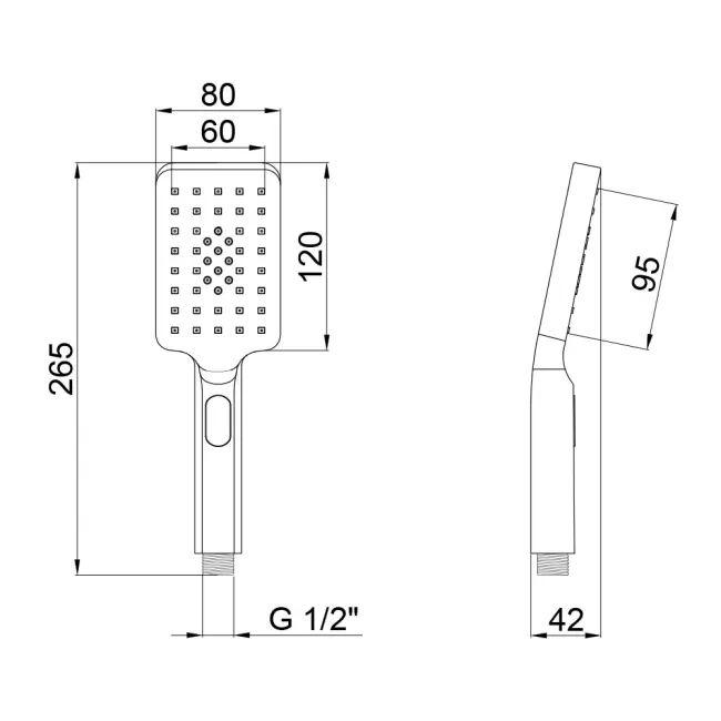 Лійка для ручного душу Qtap Rucni 120х80 мм прямокутна QTRUCA121N3KBB Black Matt 2 Лійка для ручного душу Qtap Rucni 120х80 мм прямокутна QTRUCA121N3KBB Black Matt 2