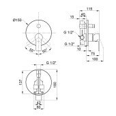 Змішувач для душу Qtap Ustek прихованого монтажу на два споживача QTUST6216107ODC Chrome Змішувач для душу Qtap Ustek прихованого монтажу на два споживача QTUST6216107ODC Chrome