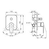 Змішувач для душу Qtap Stenava прихованого монтажу на два споживача QTST6245102DC Chrome