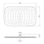 Лійка для верхнього душу Qtap Hlavova 500х300 мм прямокутна QTHLAS500N1ZBB Black Matt