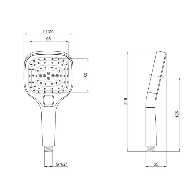 Лійка для ручного душу Qtap Rucni 120х120 мм прямокутна QTHLA120N3KCW Chrome/White 2 Лійка для ручного душу Qtap Rucni 120х120 мм прямокутна QTHLA120N3KCW Chrome/White 2