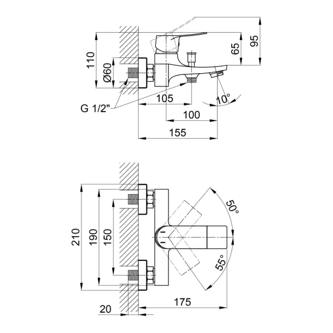 Змішувач для ванни Qtap Nihonto QTNH3022101DC Chrome 2 Змішувач для ванни Qtap Nihonto QTNH3022101DC Chrome 2