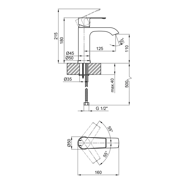Змішувач для раковини Qtap Zelnava QTZELN1050101G Graphite 2 Змішувач для раковини Qtap Zelnava QTZELN1050101G Graphite 2