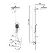 Душова система універсальна Qtap Sloup термостатична на два споживача QTSL57103KNC Chrome Душова система універсальна Qtap Sloup термостатична на два споживача QTSL57103KNC Chrome