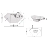 Кухонна мийка з додатковою чашею Lidz 1000x500/225 WHI-01 (LIDZWHI011000500225)