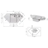 Кухонна мийка з додатковою чашею Lidz 1000x500/225 GRA-09 (LIDZGRA091000500225)