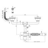 Сифон подвійний для кухонної мийки Lidz (WHI) 60 08 E001 02 ECO з круглим переливом (вихід 50 мм) Сифон подвійний для кухонної мийки Lidz (WHI) 60 08 E001 02 ECO з круглим переливом (вихід 50 мм)