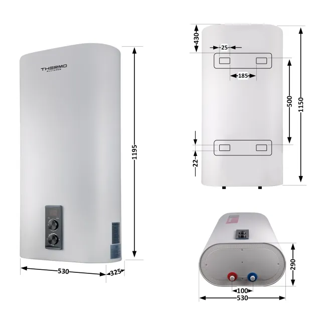 Водонагрівач електричний Thermo Alliance 100 л плоский вертикальний, сухий ТЕН 2 кВт (0,8+1,2) DT100V20G(PD)-D/2 2 Водонагрівач електричний Thermo Alliance 100 л плоский вертикальний, сухий ТЕН 2 кВт (0,8+1,2) DT100V20G(PD)-D/2 2
