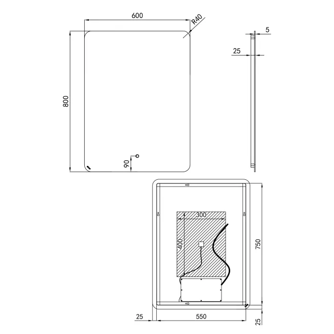Дзеркало Qtap Scorpio 800х600 з LED-підсвічуванням Touch, з антизапотіванням, з димером, рег. темп. кольору (3000-6500K) Reverse QT14781003W 2 Дзеркало Qtap Scorpio 800х600 з LED-підсвічуванням Touch, з антизапотіванням, з димером, рег. темп. кольору (3000-6500K) Reverse QT14781003W 2