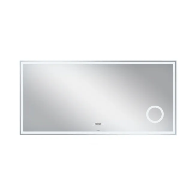 Дзеркало Qtap Stork 1400х700 з LED-підсвічуванням Touch, лінза, цифровий годинник, димер, рег. яскравості QT1578142270140W