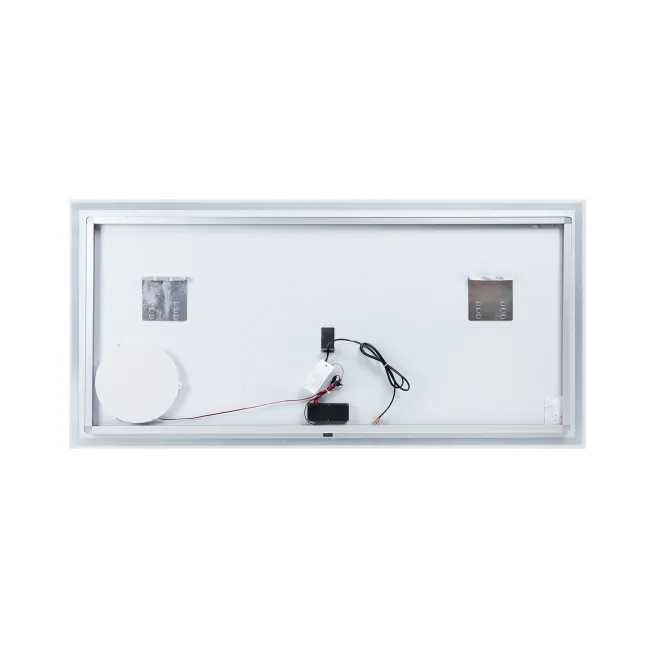 Дзеркало Qtap Stork 1400х700 з LED-підсвічуванням Touch, лінза, цифровий годинник, димер, рег. яскравості QT1578142270140W
