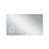 Дзеркало Qtap Scorpio 1200х700 з LED-підсвічуванням Touch, лінза, цифровий годинник, димер, рег. яскравості QT14781004W