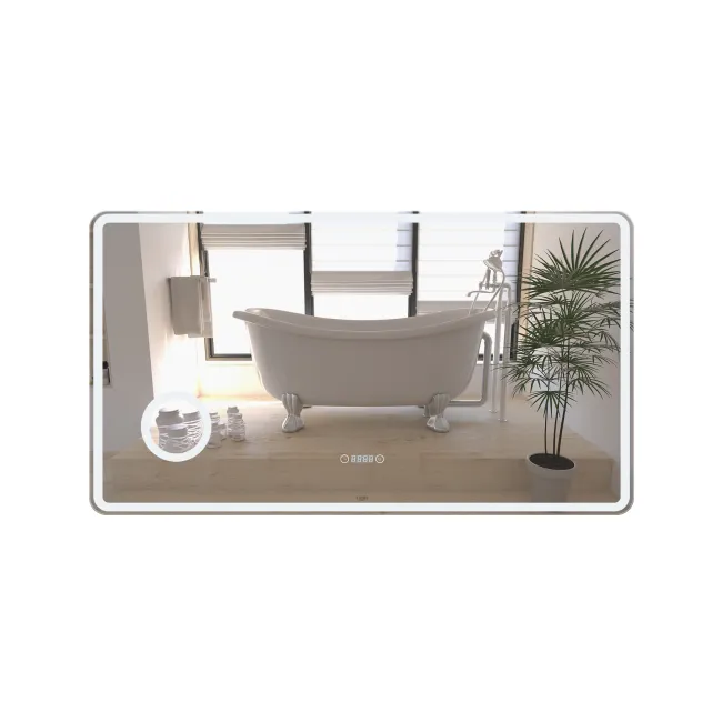 Дзеркало Qtap Crow 1200х700 з LED-підсвічуванням Touch, лінза, цифровий годинник, димер, рег. яскравості QT0578141670120W Дзеркало Qtap Crow 1200х700 з LED-підсвічуванням Touch, лінза, цифровий годинник, димер, рег. яскравості QT0578141670120W
