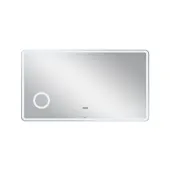 Дзеркало Qtap Crow 1200х700 з LED-підсвічуванням Touch, лінза, цифровий годинник, димер, рег. яскравості QT0578141670120W