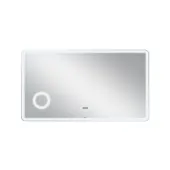 Дзеркало Qtap Crow 1200х700 з LED-підсвічуванням Touch, лінза, цифровий годинник, димер, рег. яскравості QT0578141670120W