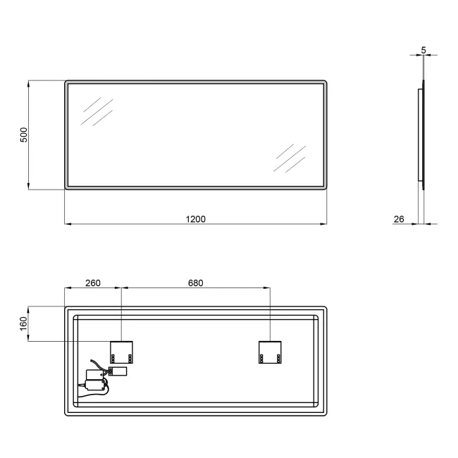 Дзеркало Qtap Tern 1200x500 з LED-підсвічуванням Sensor, QT1778140450120W 2 Дзеркало Qtap Tern 1200x500 з LED-підсвічуванням Sensor, QT1778140450120W 2