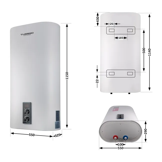 Водонагрівач електричний Thermo Alliance 100 л плоский вертикальний, мокрий ТЕН 2 кВт (0,8+1,2) DT100V20G(PD)/2 2 Водонагрівач електричний Thermo Alliance 100 л плоский вертикальний, мокрий ТЕН 2 кВт (0,8+1,2) DT100V20G(PD)/2 2