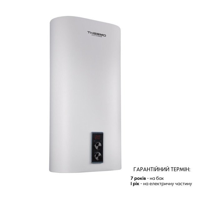 Водонагрівач електричний Thermo Alliance 100 л плоский вертикальний, мокрий ТЕН 2 кВт (0,8+1,2) DT100V20G(PD)/2