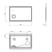 Дзеркало Qtap Aquarius 1200х800 з LED-підсвічуванням, лінза, QT2178141980120W