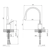 Змішувач для раковини Qtap Virgo з поворотним виливом QTVIR1066103B Black Matt