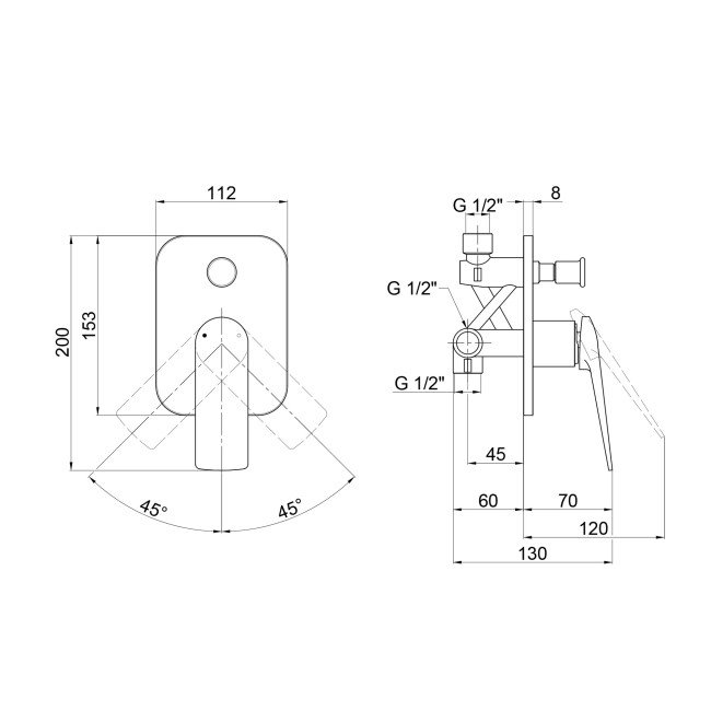 Змішувач для душу Qtap Vlasta прихованого монтажу на два споживача QTVLA6028102NC Chrome Змішувач для душу Qtap Vlasta прихованого монтажу на два споживача QTVLA6028102NC Chrome