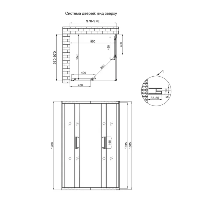 Душова кабіна Qtap Taurus CRM1011SC6 100x100 см, скло Clear 6 мм, покриття CalcLess без піддона 2 Душова кабіна Qtap Taurus CRM1011SC6 100x100 см, скло Clear 6 мм, покриття CalcLess без піддона 2