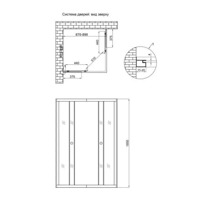 Душова кабіна Lidz Wawel SC90x90.SAT.LOW.GR, скло тоноване 4 мм без піддона 2 Душова кабіна Lidz Wawel SC90x90.SAT.LOW.GR, скло тоноване 4 мм без піддона 2