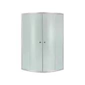 Душова кабіна Latwa SC80x80.SAT.HIGH.FR полукругла, скло Frost 4 мм + Душовий піддон KAPIELKA ST80x80x41, з панеллю Lidz