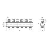 Колектор Icma з регулювальними вентилями 1" 6 виходів №1105 (Red) Колектор Icma з регулювальними вентилями 1" 6 виходів №1105 (Red)