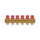 Колектор Icma з регулювальними вентилями 1" 6 виходів №1105 (Red) Колектор Icma з регулювальними вентилями 1" 6 виходів №1105 (Red)