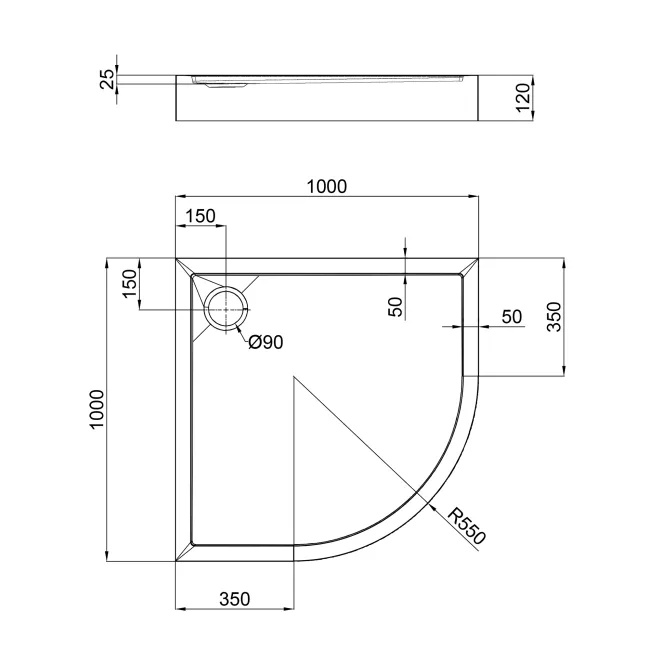 Душовий піддон Qtap Robin 301112 100x100x12 см + сифон 2 Душовий піддон Qtap Robin 301112 100x100x12 см + сифон 2