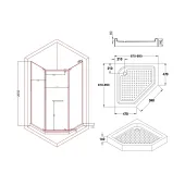 Душова кабіна Lidz Dozorca SC90x90.CRM.LOW.TR, скло прозоре 6 мм