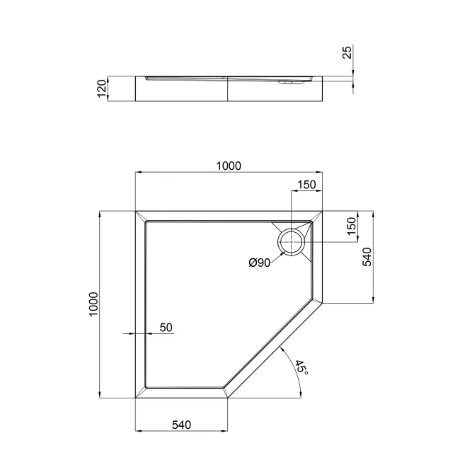 Душовий піддон Qtap Diamond 301112 100x100x12 см + сифон 2 Душовий піддон Qtap Diamond 301112 100x100x12 см + сифон 2