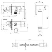 Набор для гігієнічного душу Qtap Inspai-Varius прямокутний QT259710842859NB Black Matt