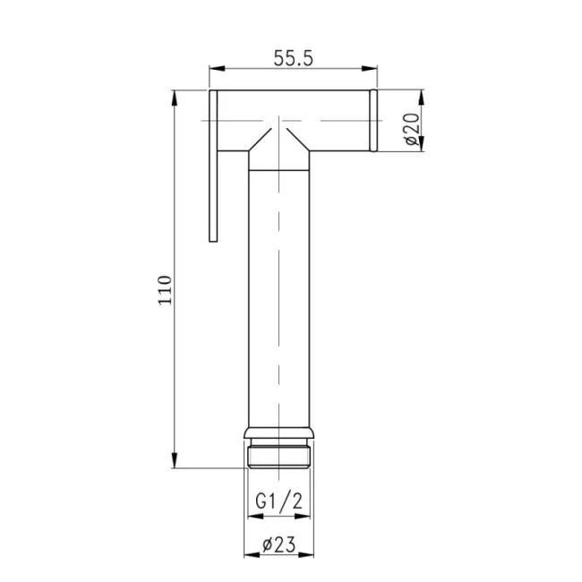 Лійка для гігієнічного душу Qtap Rucni округла QT889910842855OB Black Matt 2 Лійка для гігієнічного душу Qtap Rucni округла QT889910842855OB Black Matt 2