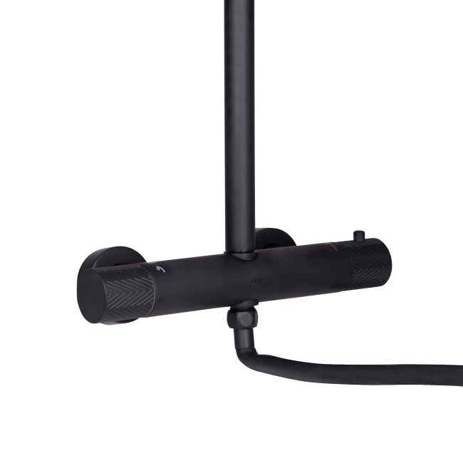 Душова система універсальна Qtap Brno термостатична на два споживача QTBRN5769103ONB Black Matt Душова система універсальна Qtap Brno термостатична на два споживача QTBRN5769103ONB Black Matt