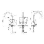 Змішувач для кухні Qtap Kuchyne 93102UC з підключенням до фільтра