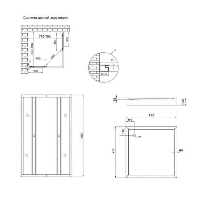 Душова кабіна Lidz Wawel SC80x80.SAT.LOW.GR, скло тон. 4 мм + Lidz Душовий піддон KAPIELKA ST80x80х14 2 Душова кабіна Lidz Wawel SC80x80.SAT.LOW.GR, скло тон. 4 мм + Lidz Душовий піддон KAPIELKA ST80x80х14 2
