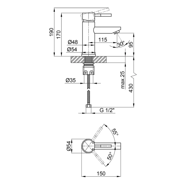 Змішувач для раковини Lidz Aria 001F (k35) LDARI001FNKS34937 Nickel 2 Змішувач для раковини Lidz Aria 001F (k35) LDARI001FNKS34937 Nickel 2
