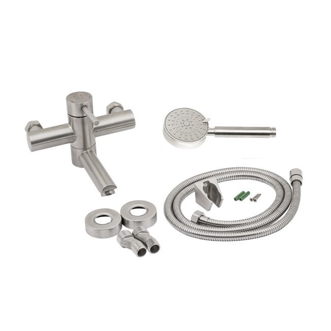 Змішувач для ванни Lidz Aria 006 з поворотним виливом (з душовим гарнітуром) (k35) LDARI006NKS34940 Nickel Змішувач для ванни Lidz Aria 006 з поворотним виливом (з душовим гарнітуром) (k35) LDARI006NKS34940 Nickel