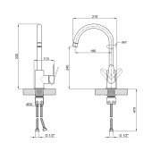 Змішувач для кухні Lidz Vida 015F (k35) LDVID015FNKS43355 Nickel Змішувач для кухні Lidz Vida 015F (k35) LDVID015FNKS43355 Nickel