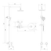 Душова система для кабіни Lidz Aria 1030 на три споживача (з виливом) (k35) LDARI1030BLA43373 Black Душова система для кабіни Lidz Aria 1030 на три споживача (з виливом) (k35) LDARI1030BLA43373 Black