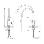 Змішувач для кухні Lidz Vida 015F3 з гнучким виливом (k35) LDVID015F3WHI43357 White / Nickel