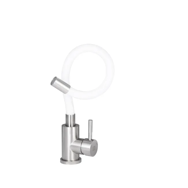 Змішувач для кухні Lidz Aria 015F3 з гнучким виливом (k35) LDARI015F3WHI43362 White / Nickel